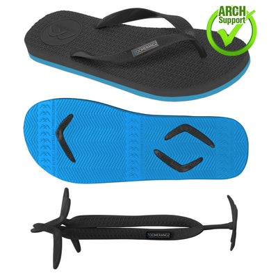 Men's Black/Blue Thongs + Additional Coloured Straps - Boomerangz Footwear