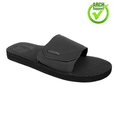 Regular Black Adjustable Slides - Boomerangz Footwear