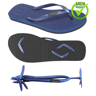 Women's Navy/Black Thongs + Additional Diamante' Straps - Boomerangz Footwear