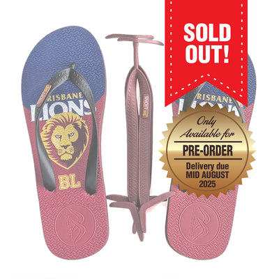 AFL - Brisbane Lions Thongs + Additional Straps - Boomerangz Footwear