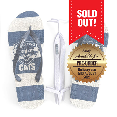AFL - Geelong Cats Thongs + Additional Straps - Boomerangz Footwear
