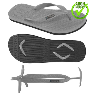 Men's Grey/Black Thongs + Additional Coloured Straps - Boomerangz Footwear