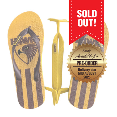 AFL - Hawthorn Hawks Thongs + Additional Straps - Boomerangz Footwear