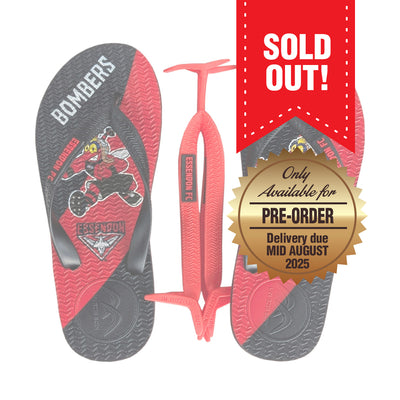 AFL - Essendon Bombers KIDS Thongs + Additional Straps - Boomerangz Footwear