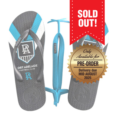 AFL - Port Adelaide Power Thongs + Additional Straps - Boomerangz Footwear