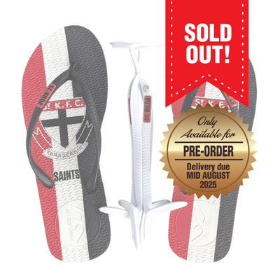 AFL - Slim - St Kilda Saints Thongs + Additional Straps - Boomerangz Footwear