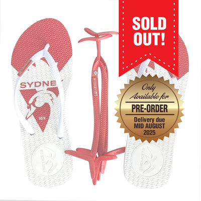 AFL - Slim - Sydney Swans Thongs + Additional Straps - Boomerangz Footwear