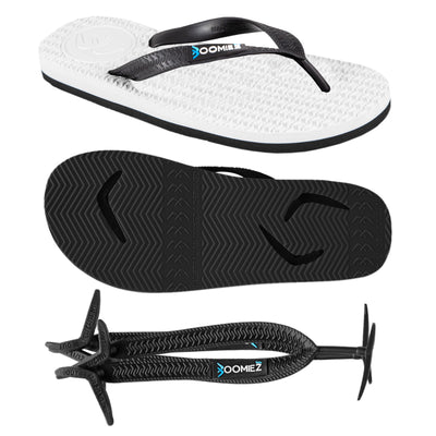 Kid's White Thongs + Additional Coloured Straps - Boomerangz Footwear