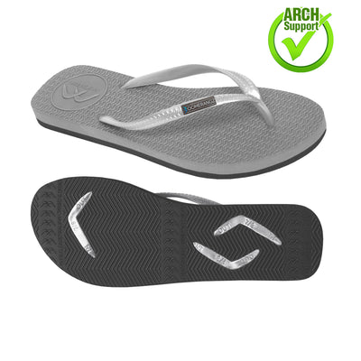 Women's Grey/Black Thongs - Boomerangz Footwear
