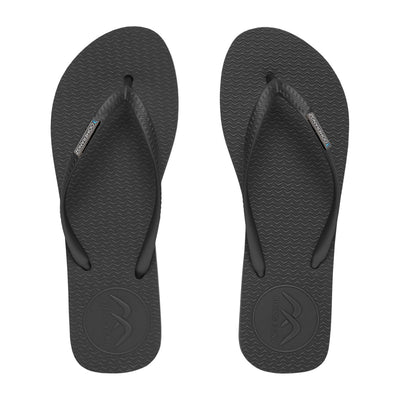 15% OFF - Slim Black Thongs - Boomerangz Footwear