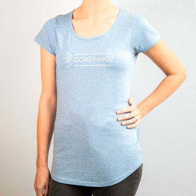 CLEARANCE - Women's Tee - Light Blue Marle - XS, S, M, L, XL - Boomerangz Footwear